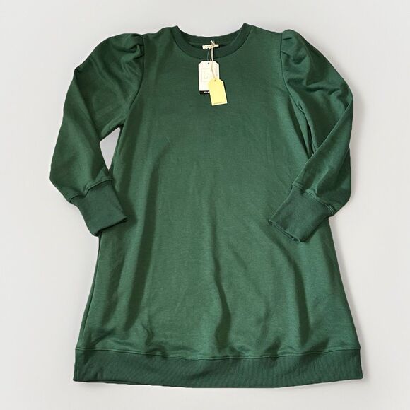 Jodifl Dress Midi Sweatshirt Womens M Green Long Sleeve Crewneck - Picture 1 of 10